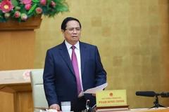 Prime Minister Pham Minh Chinh speaks at the 26th meeting of the National Steering Committee for Combating Illegal, Unreported and Unregulated (IUU) Fishing. (Photo: VNA)