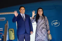 Prime Minister Pham Minh Chinh and his spouse Le Thi Bich Tran leave Hanoi in the early morning of June 5 for attendance at the 3rd United Nations Ocean Conference (UNOC 3) and bilateral activities in France; and official visits to Estonia and Sweden. (Photo: VNA)
