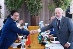 Vietnamese Prime Minister Pham Minh Chinh (L) holds talks with Brazilian President Luiz Inacio Lula da Silva. (Photo: VNA)