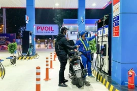 Petrol prices fall in the second consecutive adjustment. (Photo: VNA)