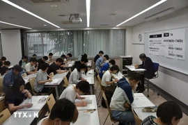 The Vietnamese language proficiency exam sees a record number of candidates. (Photo: VNA)