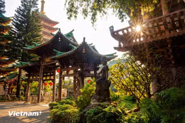 Pagoda features Japanese architecture in Vietnam's Central Highlands