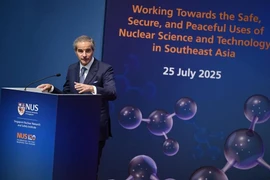 Rafael Mariano Grossi, Director-General of the International Atomic Energy Agency, at a public lecture on developments in atomic energy and nuclear security at NUS on July 25. (Photo: Straitstimes)