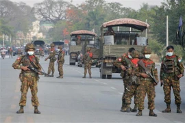 Military on a Naypyidaw street (Photo: AFP/VNA)