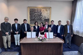 The Vietnam Fisheries Society and Kunihiro Inc. signed a MoU on cooperation in oyster production and processing. (Photo: VNA)
