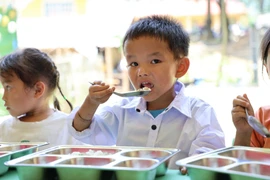 Ensuring nutritional school meals is key to children's physical development (Photo: VietnamPlus)
