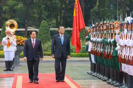 The official welcome ceremony for Japanese Prime Minister Ishiba Shigeru on April 28, 2025, part of his visit to Vietnam. (Photo: Embassy of Japan in Vietnam)