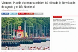 Resumen Latinoamericano runs an article hailing Vietnam's grand parade marking the 80th anniversaries of August Revolution and National Day. (Photo: VNA)