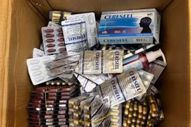 Counterfeit medicines that were recently confiscated. (Photo courtesy of Ministry of Public Security)