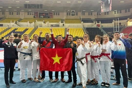 Vietnamese coaches and athletes at the Jujitsu Asian Adults and U21 Championships which has closed in Jordan. (Photo: VNA)