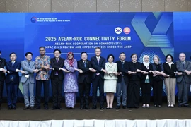 Ambassadors of ASEAN member states and speakers at the forum. (Photo: VNA)