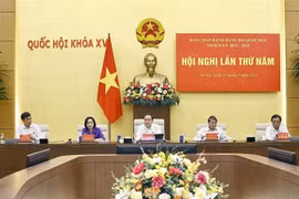 NA Chairman Tran Thanh Man, Politburo member and Secretary of the NA Party Committee, chairs the fifth conference of the committee in the 2020 – 2025 tenure. (Photo: VNA)