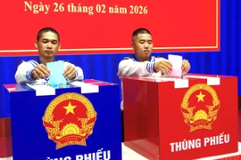 Offshore workers in Ho Chi Minh City take part in early voting