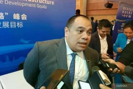 Danantara Chief Investment Officer (CIO) Pandu Sjahrir speaks to reporters after attending the Global Business Summit on Belt and Road Infrastructure Investment in Jakarta on May 25. (Photo: ANTARA)