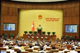 Deputies on October 22 morning listen to proposals and verification reports on three draft laws concerning the education sector. (Photo: VNA)