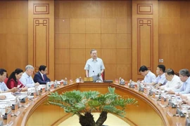 Party General Secretary To Lam chairs the working session in Hanoi on September 18 with the Standing Board of the Government’s Party Committee (Photo: VNA)