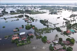 A neighbourhood in Vientiane capital has been flooded. (Illustrative photo: VNA)