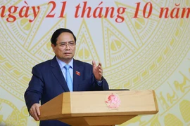 Prime Minister Pham Minh Chinh chairs the 18th meeting of the National Steering Committee for Combating Illegal, Unreported and Unregulated Fishing. (Photo: VNA)