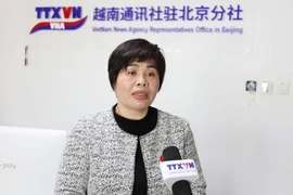 Professor Pan Jin’e, senior researcher at the Institute of Marxism Studies under the Chinese Academy of Social Sciences, speaks to a VNA correspondent in China. (Photo: VNA)