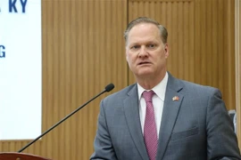 Stephen L. Green, Commercial Counsellor at the US Embassy in Vietnam, speaks at the workshop. (Photo: VNA)