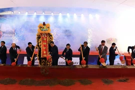 Representatives from Thai Binh province, Green i-Park Joint Stock Company and Good Way Vietnam Company at the groundbreaking ceremony (Photo: baodautu.vn)