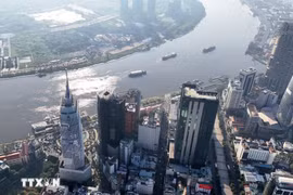 High-rise financial buildings in central Ho Chi Minh City along the Saigon River. (Photo: VNA)