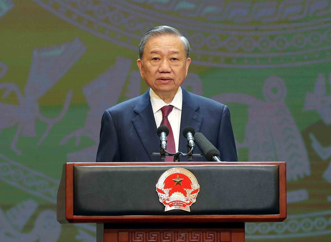 General Secretary, President To Lam speaks at the 79th anniversary of National Day (September 2, 1945 - September 2, 2024) (Photo: VNA) vna_potal_tong_bi_thu_chu_tich_nuoc_chu_tri_chuong_trinh_ky_niem_79_nam_quoc_khanh_29_7564360.jpg