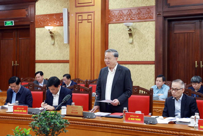 Party General Secretary To Lam speaks at the event. (Photo: VNA) 2-to-lam-inspectorate-vna.jpg