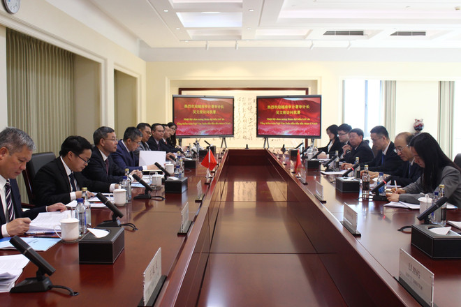 The talks in Beijing on March 17 (Photo: VNA) vna-vietnam-china-audit-cooperation.jpg