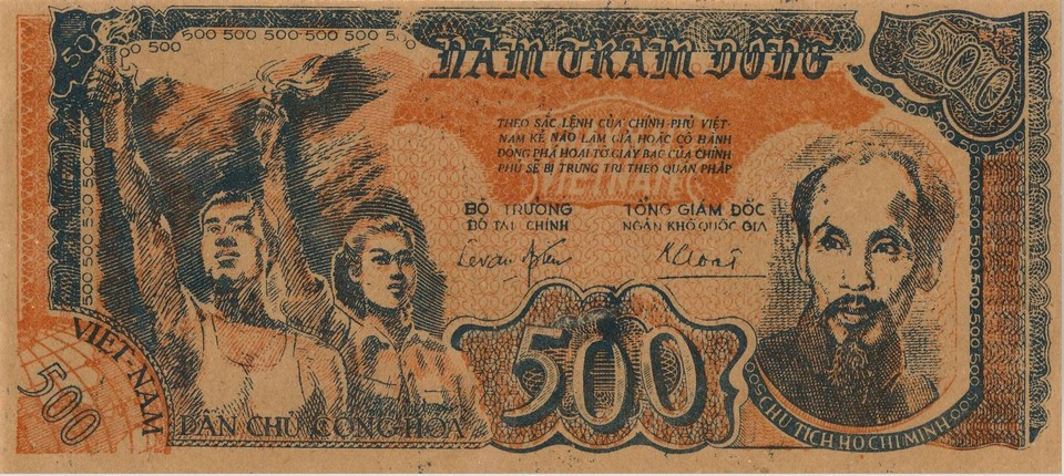 Iconic imagery featured on banknotes issued by the Democratic Republic of Vietnam. (Photo: State Bank of Vietnam)