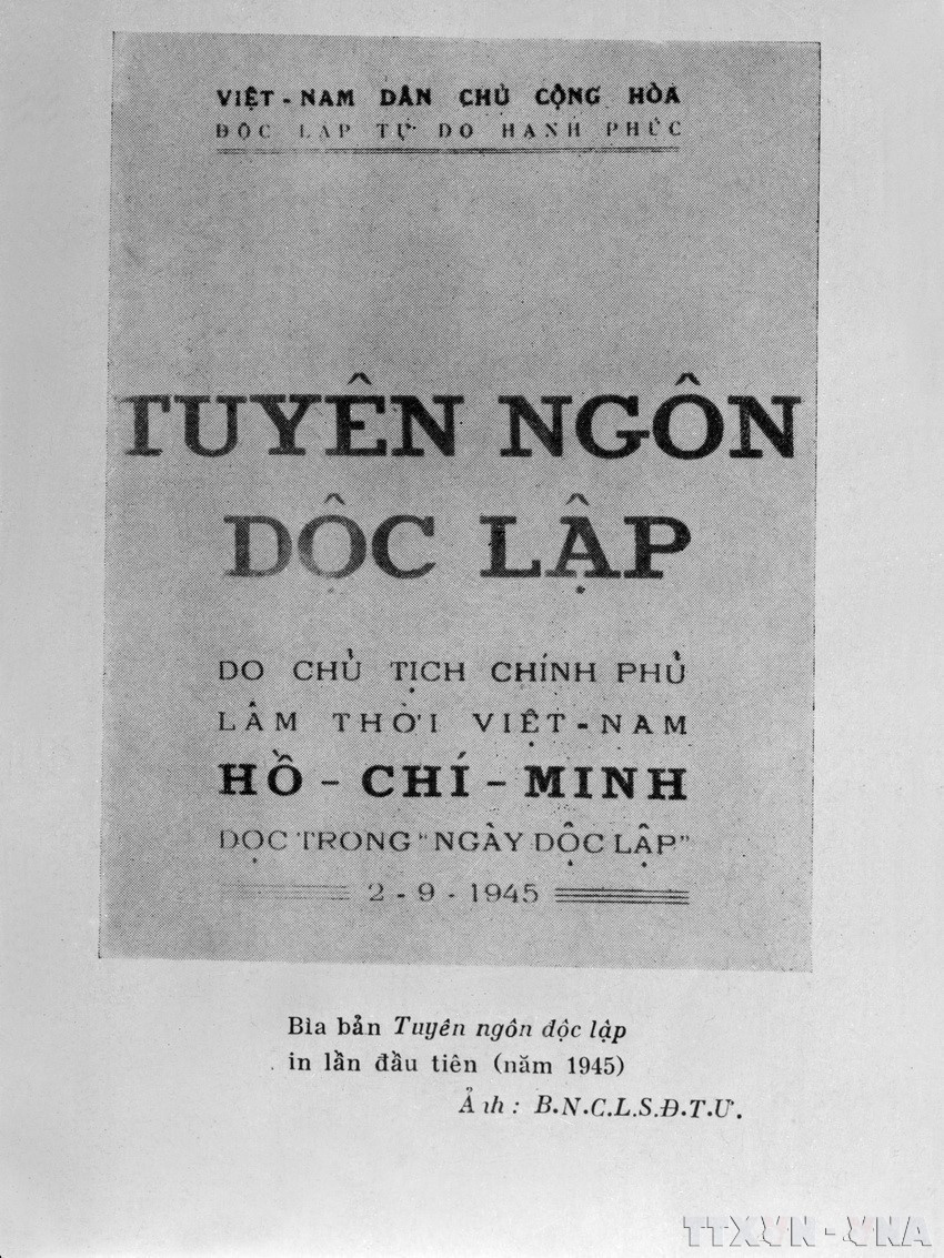 The Declaration of Independence – the “birth certificate” of the first people’s democratic state in Southeast Asia – was drafted by President Ho Chi Minh on the night of August 28, 1945 at the home of nationalist entrepreneur Trinh Van Bo, 48 Hang Ngang, Hanoi. (Photo: VNA archive)