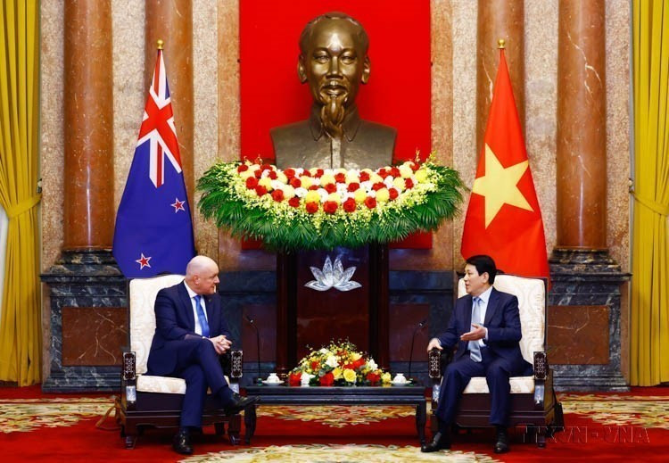 · President Luong Cuong receives Prime Minister Christopher Luxon during his official visit to Vietnam (February 26, 2025). (Photo: Lam Khanh – VNA)