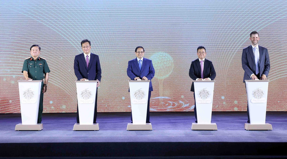 Prime Minister Pham Minh Chinh attends the groundbreaking ceremony for the Trump International Hung Yen urban, eco-tourism, golf complex - the first Trump-branded project in Vietnam (Hung Yen, May 21, 2025). Photo: VNA