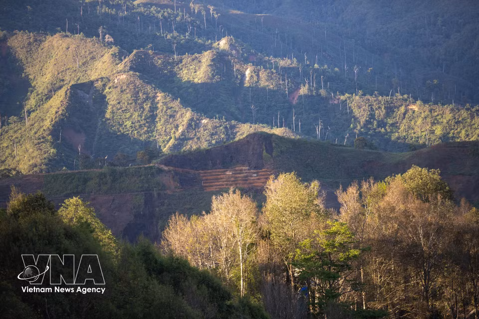An afternoon panorama of Lang Sang Village in Son La Province. (Photo: VNA)