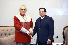 Prime Minister Pham Minh Chinh (R) and Timor-Leste President José Ramos-Horta at their meeting in Hanoi on February 25, 2025. Photo: VNA