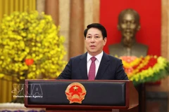 State President Luong Cuong, on behalf of Party and State leaders, delivers the Lunar New Year message. (Photo: VNA)