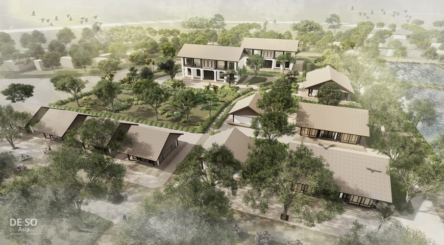 An exterior perspective of the Memorial to President Ho Chi Minh in Nghe An province (Photo: Vietnamplus)