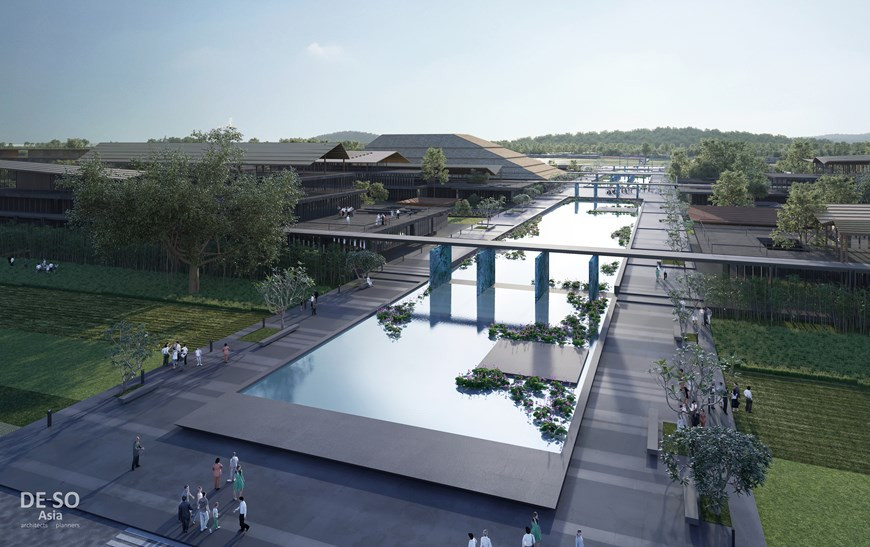 An exterior perspective of the Memorial to President Ho Chi Minh in Nghe An province (Photo: Vietnamplus)