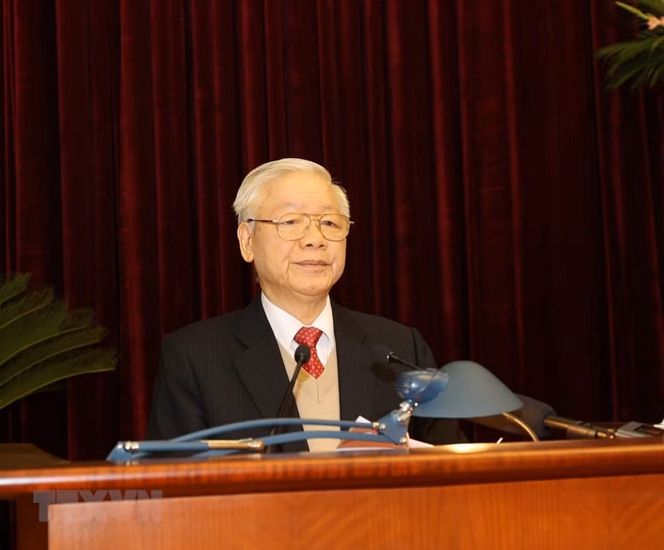 Party General Secretary and State President Nguyen Phu Trong delivers the opening speech (Photo: VNA)