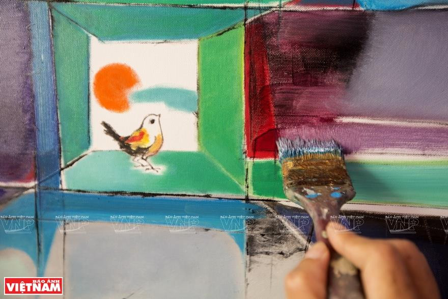 His art works have been displayed at many local and international Buddhist events (Photo: VNA)