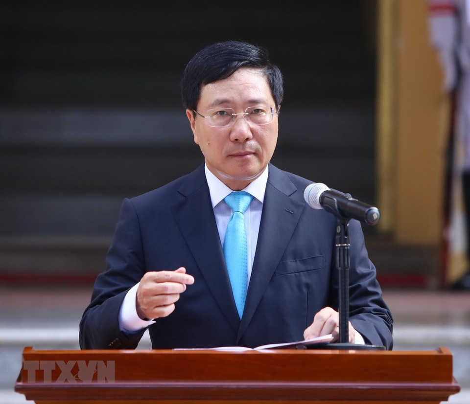 Deputy Prime Minister and Foreign Minister Pham Binh Minh speaks at the event (Photo: VNA)