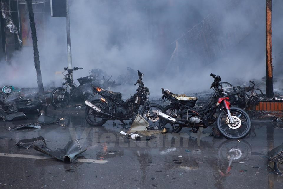 Many bikes were burnt (Photo: VNA)