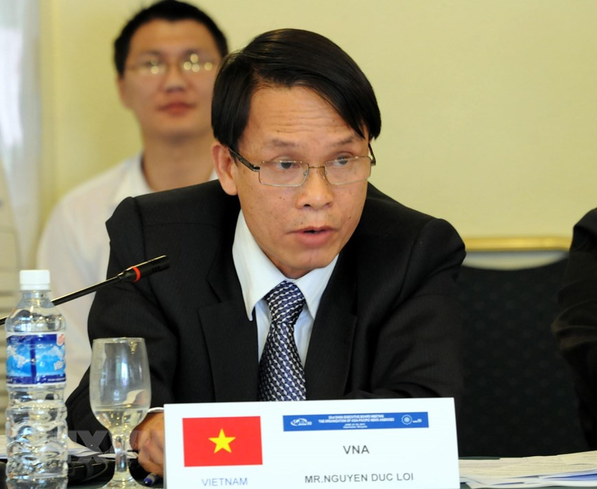 VNA Deputy General Director Nguyen Duc Loi delivers a speech at the 33rd OANA Executive Board Meeting in Ulanbato (Mongolia) from June 27-29, 2011 (Photo: VNA)