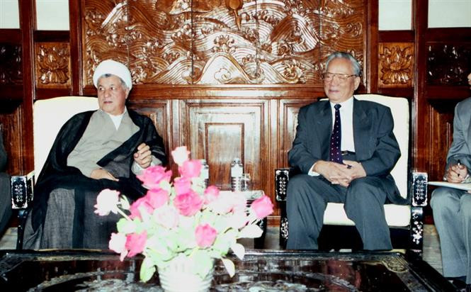 President Le Duc Anh meets Iranian President Akbar Hashemi Rafsanjani, Hanoi, October 5, 1995 (Photo: VNA)