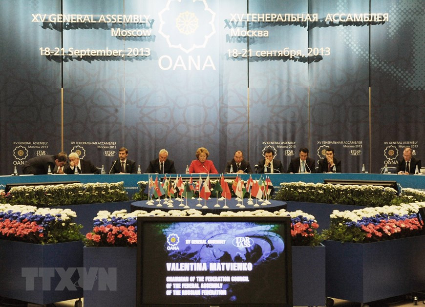 The 15th OANA Assembly takes place in Moscow, Russia, September 18-21, 2013 (Photo: Xinhua/VNA)