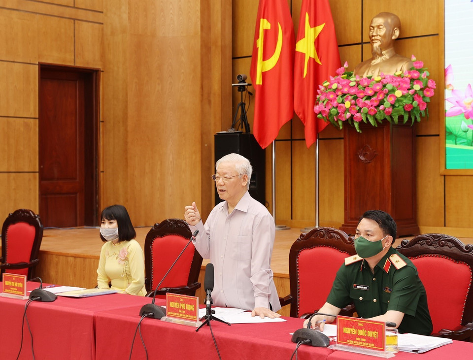 Party General Secretary Nguyen Phu Trong presents his action plan, focusing on promoting the role of people’s representatives, protecting the interests of people, and engaging in deciding important issues of the country and actively supervising the implementation of laws and operations of the State, Government and local administrations. (Photo: VNA)