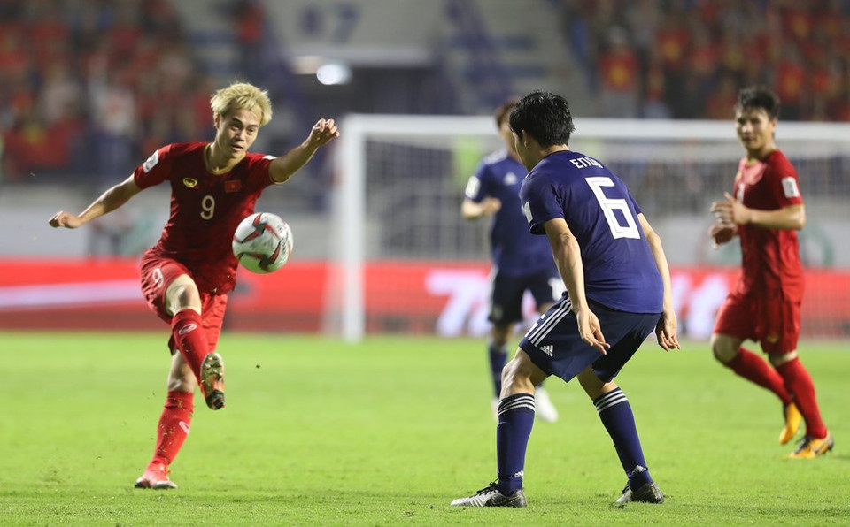 Vietnamese football team had an impressive match with the Asian Cup 2019 championship candidacy (Photo: VNA)