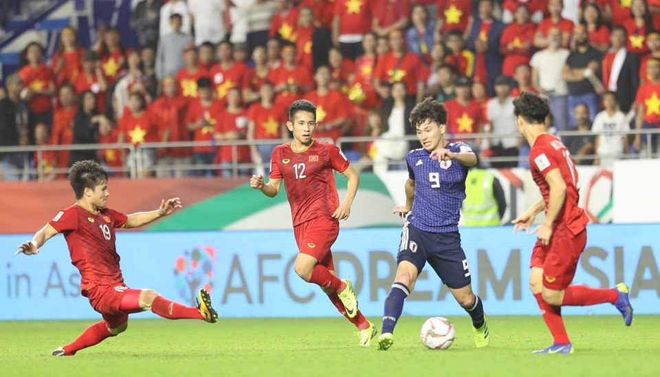 Vietnamese football team had an impressive match with the Asian Cup 2019 championship candidacy (Photo: VNA)