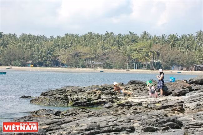 Rocks are ideal position for tourists to pose for photos (Source: VNA)
