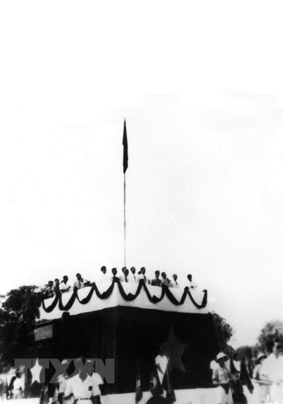 The platform where President Ho Chi Minh read the Declaration of Independence on September 2, 1945 (Photo: VNA)